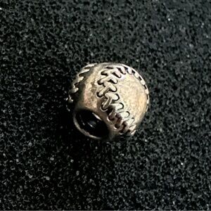 PANDORA 925 Sterling Silver Vintage Petite Baseball Slide Pendant